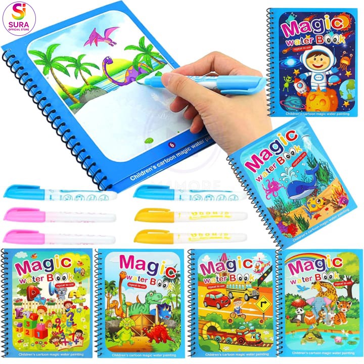 Magic Reusable Water Drawing Book  Creative Learning for Boys & Girls