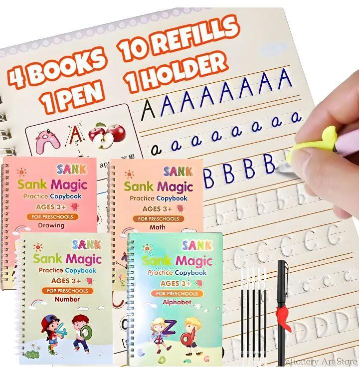 Product Name: 4 Pcs Set Magic Practice Copybook for Kids