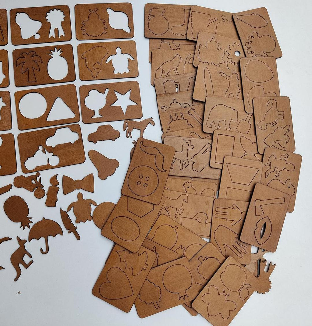 Multicolor Wooden Tracing Workbook Set -100 Different Pc